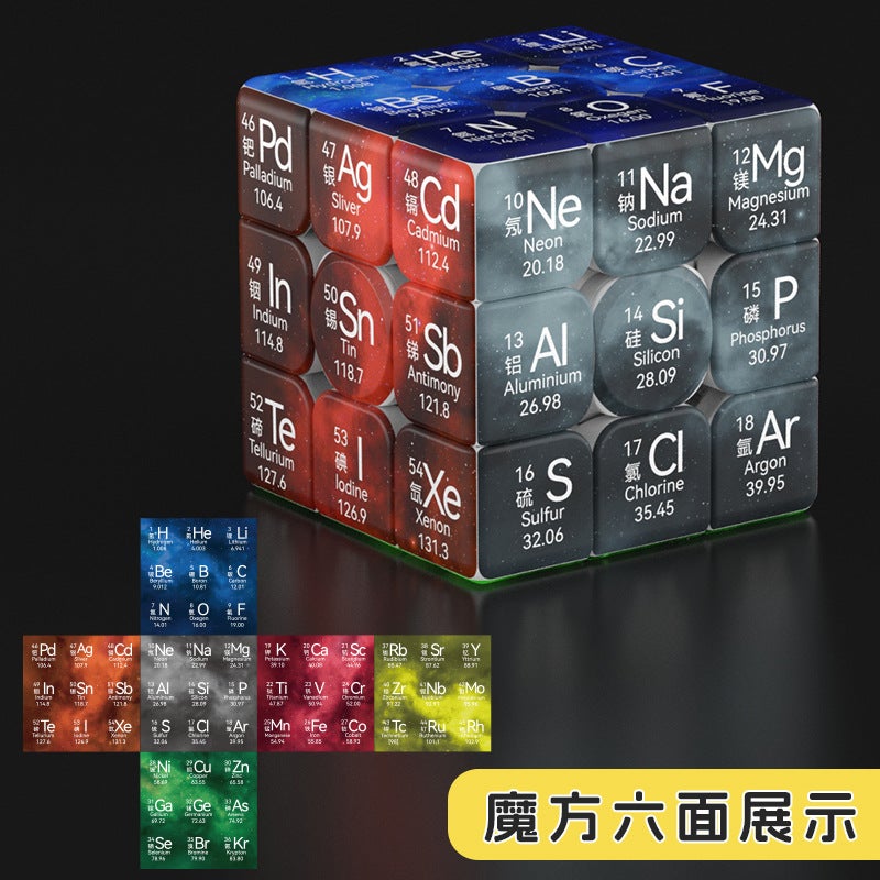 Chemical Elements Mathematical Physics Formula Student Puzzle Rubik'S Cube Toy Personalized Creative Third-Order Rubik'S Cube Children'S Gift - Image 1